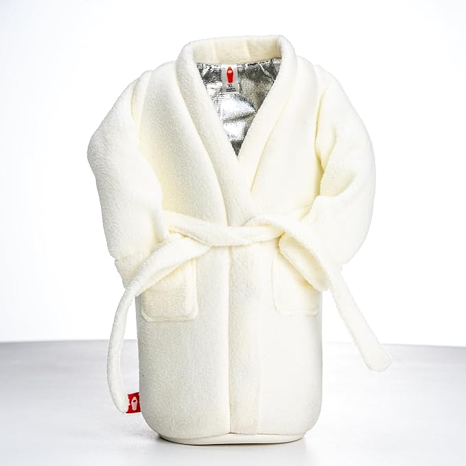 Puffin The Resort Robe Insulated Wine and Champagne Bottle Cooler Sleeve with Non Slip Base for 750ml Bottles, Beverage Insulator That Keeps Drinks Cold Longer
