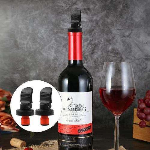 6PCS Wine Bottle Stoppers, Reusable Plastic Wine Corks Wine Stoppers Bottle Caps Champagne Stoppers with Airtight Seal, Keep Wine Fresh Wine Bottle Sealer Set