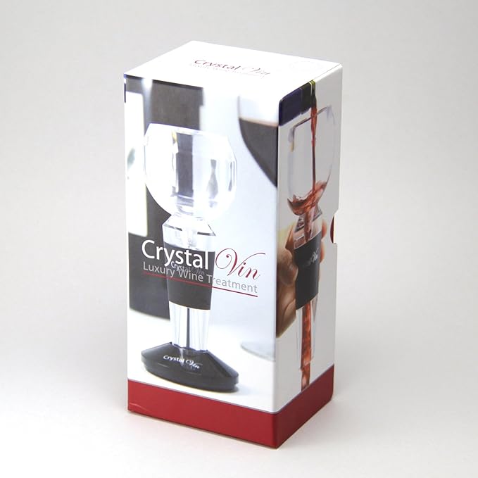 Supreme Housewares Crystal Vine Wine decanter Wine Sediment Filter Pourer Acrylic Plastic Wine Aerator (Red)