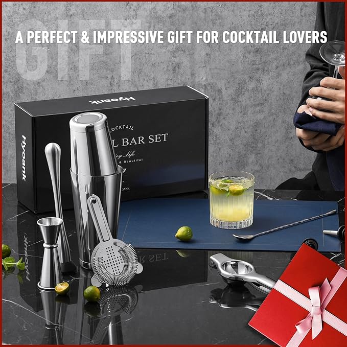 Professional Bartender Kit | 24-Piece Complete Cocktail Set with Stylish Portable Bag | Bar Set for Home, Work, Parties, Camping