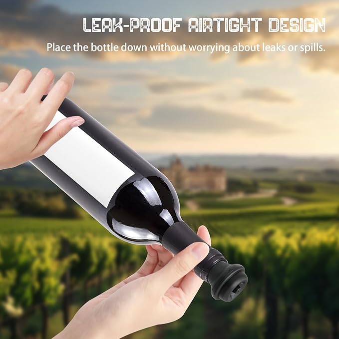 52 Pcs Wine Stopper Vacuum Pump Sealer Silicone Saver Resealable Bottle Stoppers for Wine Bottles, Glass Bottles, Kitchen Supplies(Black)
