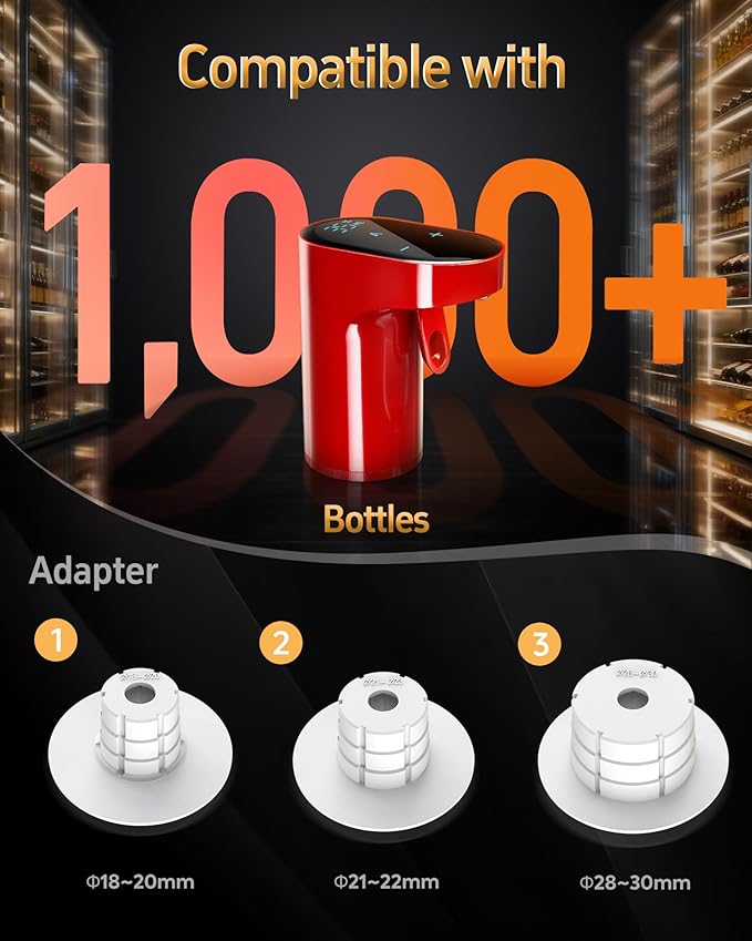 Fathers Day Gift|World Cup Viewing Party Supplies,5-in-1 Electric Wine Decanter & Smart Liquor Dispenser,Automatic Aerator&Pourer with 1-999ml Precision Dosing|Gift for Men,Dad,Whiskey Lovers(Red)