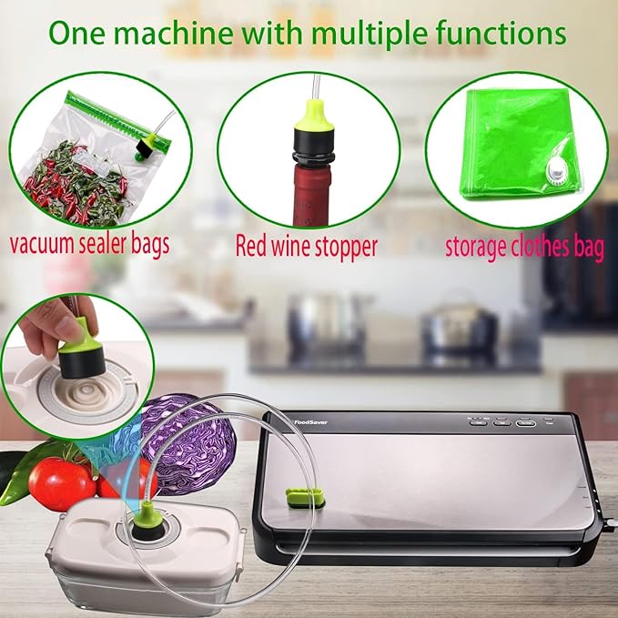 Generic Vacuum Bottle Stoppers Hose with accessories,Compatible with FoodSaver, package contains 6 wine corks +1 set Hose accessories