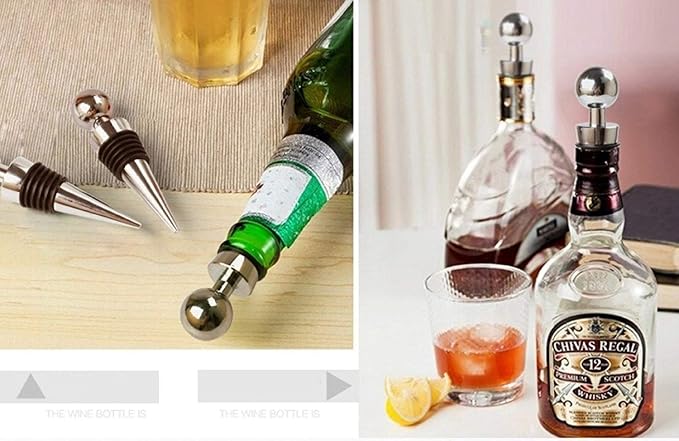 Upraded 2 in 1 Wing Corkscrew with One Pack Wine Bottle Stopper,Multifunctional Corkscrew Wine Cork Opener Bottler Opener Remover for Home, Kitchen,Restaurant,Party and as Gift,Silver