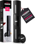 VINABON Battery-Operated Wine Opener - Updated 2026 Electric Wine Bottle Opener with Wine Foil Cutter - One-Click Reusable Automatic Electronic Wine Opener Corkscrew. Includes WineGuide Ebook