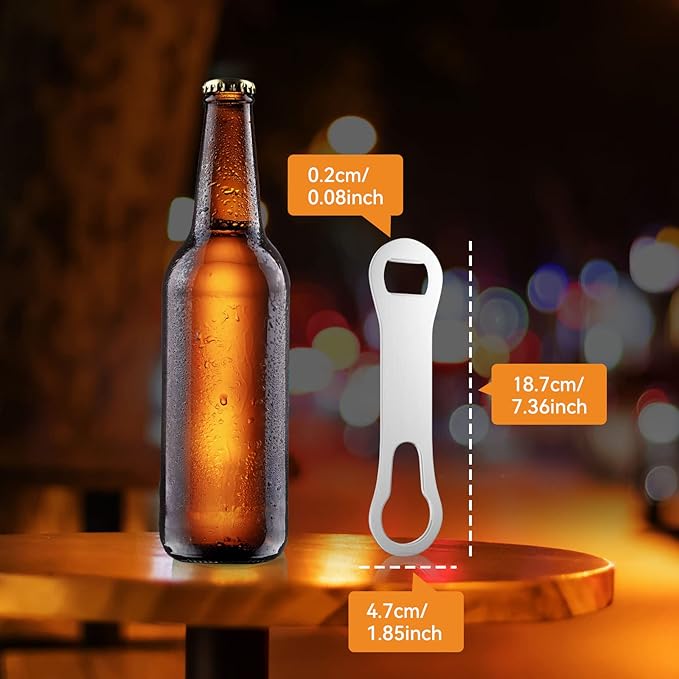 2 Pieces V Rod Bottle Opener and Pour Spout Remover Flat Metal Bar Speed Key Opener Stainless Steel Dog Bone Wine Bottle Opener for Bartenders Home Kitchen (Sliver)