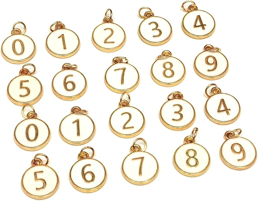 Number Wine Glass Charms - 2 Set of 20pcs Round 0-9 Figures Number Wine Charms for Stem Glasses - Tasting Party Supplies Drink Markers Cup Glass Charm Rings
