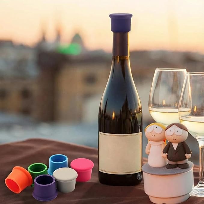 12 Pcs Colorful Silicone Wine Stoppers, Reusable Wine Bottle Stopper, Sparkling Wine Corks, Champagne Stoppers, Beverages Beer Bottle Caps, Bottle Stoppers for Glass Bottles, Keep Wine Fresh(6 colors）