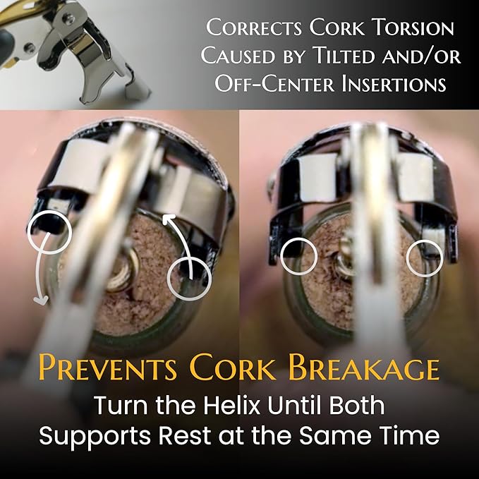 Corkscrew for Professionals FALCORK® 249 – Protection – 2-Step Unique Single Lever and Generous Ergonomic Handle for Sweet, Stable and Careful Service in High Hospitality – Only Noble Materials