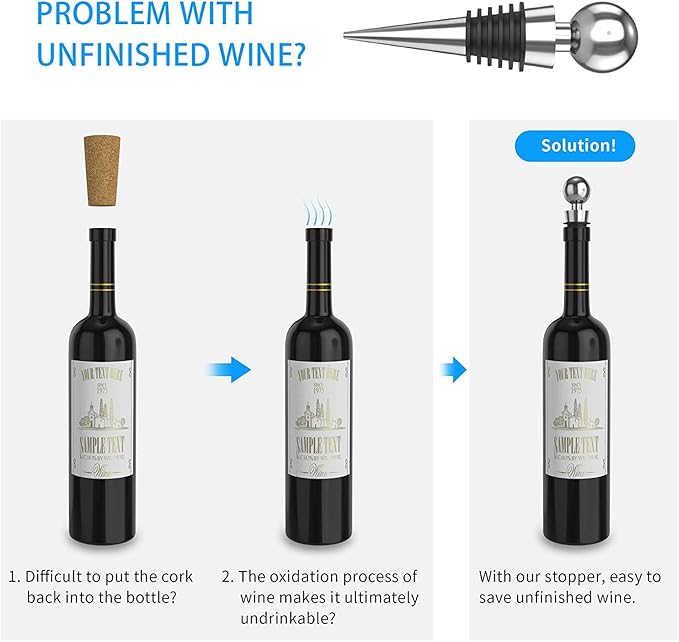 IPOW Wine Opener, Zinc Alloy Wine Bottle Opener, Wing Corkscrew Heavy Duty, Manual Multifunctional Cork Screw for Waiter,
