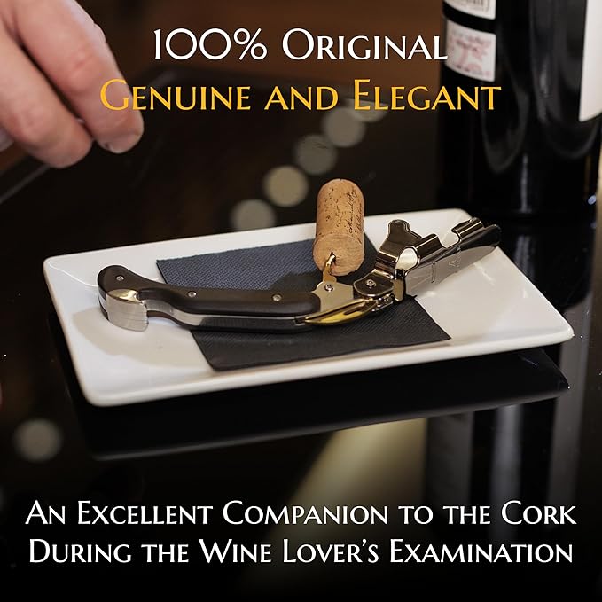 Corkscrew for Professionals FALCORK® 249 – Protection – 2-Step Unique Single Lever and Generous Ergonomic Handle for Sweet, Stable and Careful Service in High Hospitality – Only Noble Materials