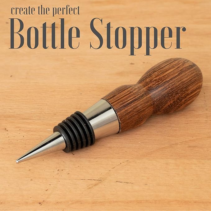 Savannah Classic Chrome Style Bottle Stopper with 3/8" x 16 tpi Threaded Post For Attaching Hand Made or Lathe Turned Handles (10 Chrome Stoppers)