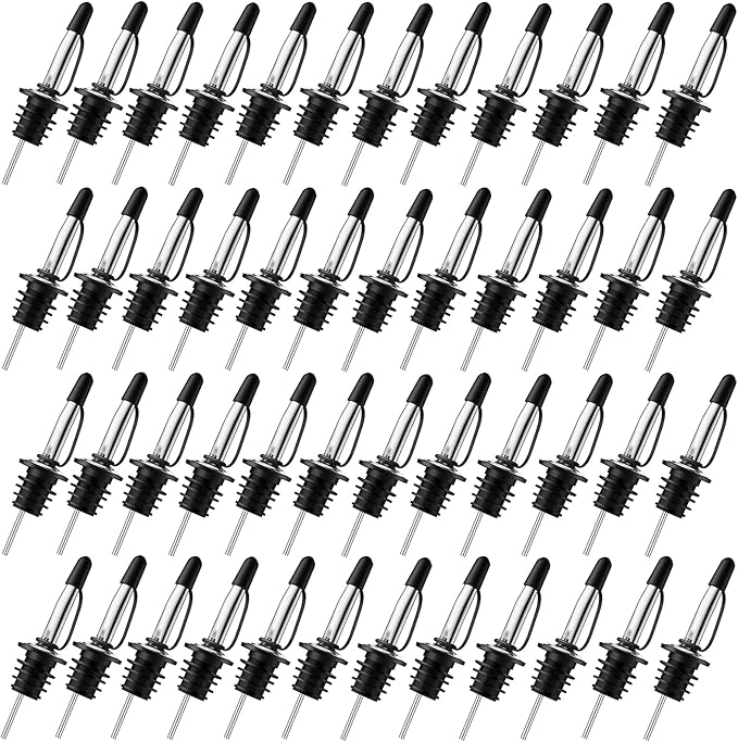 48 Pack Liquor Pour Spouts - Dishwasher Safe Hygienic Alcohol Speed Spouts, Suitable for 3/4" Bottle Mouth, Olive Oil, Juice, Syrup