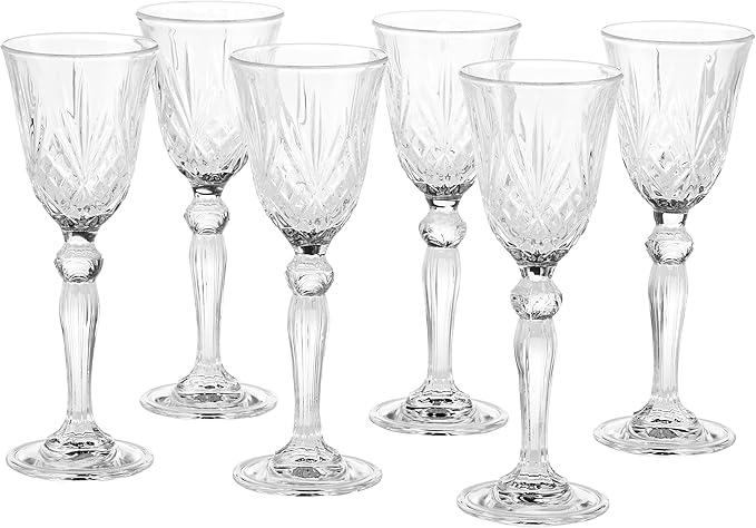 Lorren Home Trends Crystal Melodia Collection Liquor Glass Set (Pack of 6)