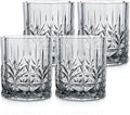 BELLAFORTE Shatterproof Tritan Plastic Short Tumbler, Set of 4, 13oz - Myrtle Beach Unbreakable Crystal Cut Old Fashioned Drinking Glasses for Party, Gifting - BPA Free - Dishwasher Safe - Smok Grey