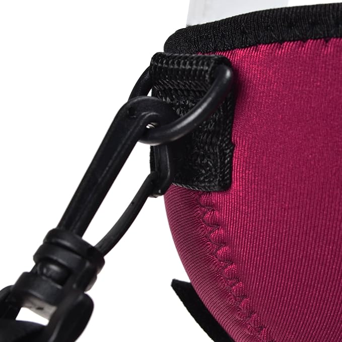 Beautyflier Wine Glass Insulator/Drink Holder/Neoprene Sleeve with Adjustable Neck Strap For Wine Walk (Blue/Burgundy/Purple)
