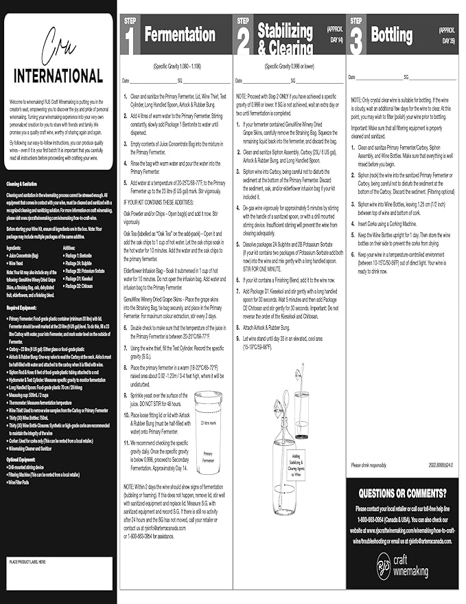 Wine Ingredient Kit - Cru International - Chile Merlot Style