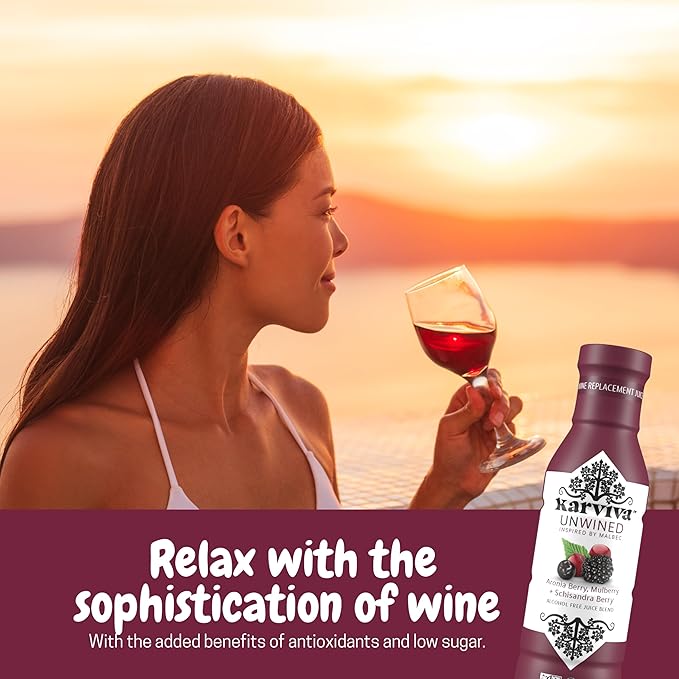Awards-Winning Non-Alcoholic Wine Alternatives, Variety Pack (Malbec & Rosé) – Ancient Remedies With Adaptogen & Antioxidants for Relaxation, Liver & Brain Detox, Sulfite-Free, Low-Sugar (4 BPA-Free Bottles, 12 oz Each)