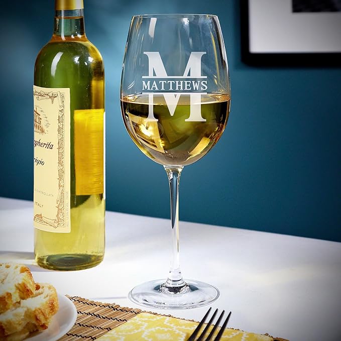 Custom Engraved Wine Glasses - Hamilton Personalized Wine Set of 4 Four Stemmed Glasses