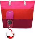PortoVino Wine Purse with Hidden Spout - Canvas Drink Tote Bag with Secret Flask Dispenser - Holds 2 Bottles of Wine - Ideal Insulated Alcohol Travel Bag for Beach, Parties, Sangria Design