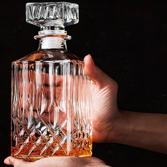 1PCS 33.8 oz Diamond Decanter Whiskey Decanter Crystal Whiskey Bottle – For Whiskey, Bourbon, Scotch and Spirits