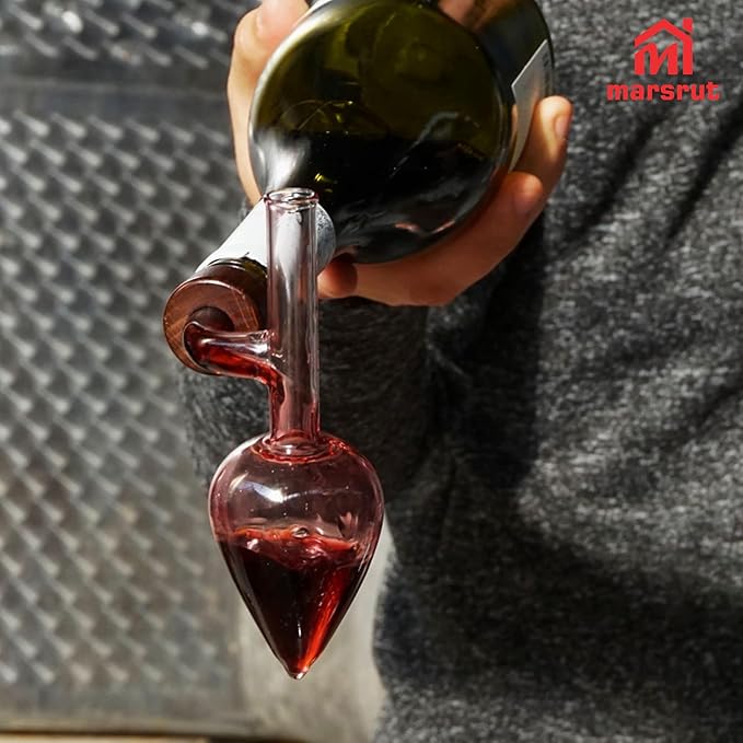 Wine Aerator Decanter Bulb, Italian Aireador De Vino, Wine Whisky Bottle Decantador Dosificador Pourer for Taste Better, Clear Glass Spout, Accessories for Birthday Father Gift Home Gathering, No Drip