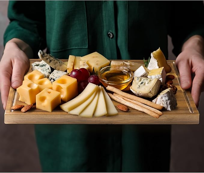 Extra Large Charcuterie Boards, 30'' x 13'' Acacia Cheese Board 3 Part Magnetic Long & Round Boards with Knive Set, Wine Opener & Cheese Marker, Unique Serving Tray for Birthday, Wedding Gift