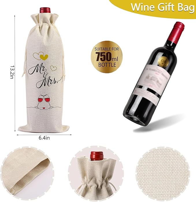 10 Years Anniversary Wine Glass Gift Set of 2 Happy 10th Anniversary Package with 2 Wine Glasses, Wine Bag, and Greeting Card Gifts for Couple Husband and Wife