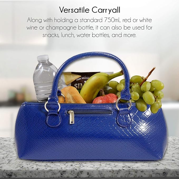 Primeware Wine Clutch Bag Thermal Insulated Wine Carrier Tote Holds Red & White 750 ml Bottle Includes Portable Waiter-Style Corkscrew