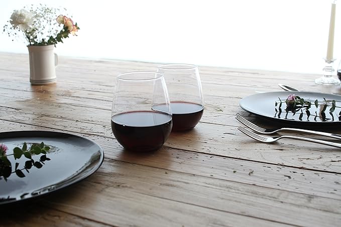 TOSSWARE POP 18oz Vino XL SET OF 48, Premium Quality, Recyclable, Unbreakable & Crystal Clear Plastic Wine Glasses, 48 Count (Pack of 1)
