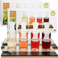 D'Eco Wine Tasting Flight Sampler Boards (2 Pack)- Set Includes Eight 6 oz Decanter Glasses & 2 Wood Paddles w Chalkboards- Great for Charcuterie Boards, Wine Tastings & Brunch - Wedding Gift