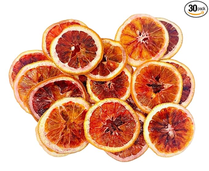 Utama Dehydrated Blood Orange Slices – 30+ Dried Citrus Wheels for Cocktails, Garnishes, Crafts, and Decorations - MADE IN THE USA