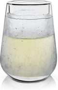 Viski Glacier Wine Glass, Double Walled Chilling Wine Glass, Active Cooling Gel, 8 Ounces, Clear Glass, Chilling Technology, Set of 1