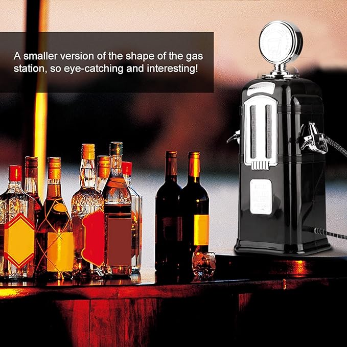 Pomya Beverage Pump Dispenser, 1000cc Double Guns Wine Beverage Pump Liquor Alcohol Beer Dispenser Beer Pump(Black) (Black)