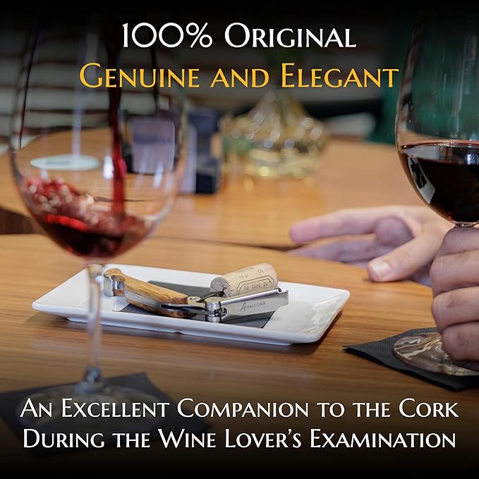 Corkscrew for Professionals FALCORK® 144 – Agility – One-Step Lever, Marked Helix and Generous Handle in Smooth Olive Natural Wood for Safe, Intensive Uncorking in Hospitality – Plastic-Free