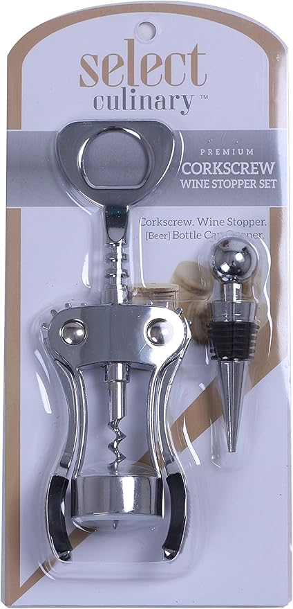 Premium Corkscrew and Wine Stopper Set