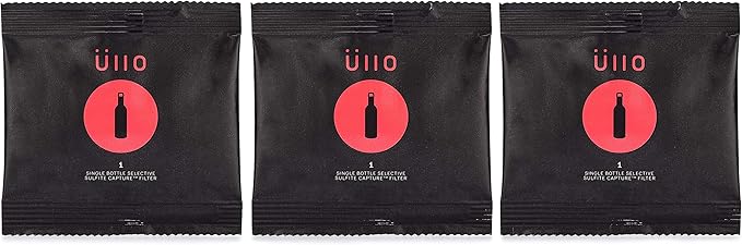 Ullo Full Bottle Replacement Filters (25pack) With Selective Sulfite Technology To Make Any Wine Histamine and Sulfite Preservative Free