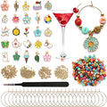 DIY Wine Glass Charms Kit, 25pcs Personalized Reusable Drink Marker Tags, Glass Identifiers for Wine Tasting Party, Unique Hostess Gifts & Party Decorations