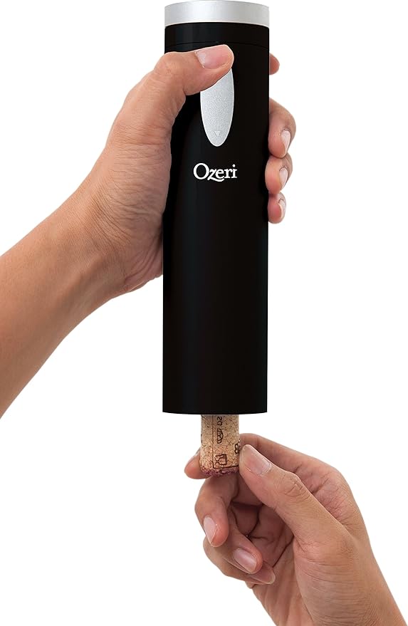Ozeri OW08A-B Fascina Electric Wine Bottle Opener and Corkscrew, Black