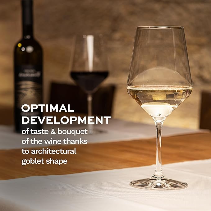 Stölzle Lausitz White Wine Glasses Revolution 6-Piece Set 12 1/4 oz – Wine Glasses Ideal for Heavy White Wines & Medium-Bodied Reds – Elegant White Wine Goblet – Dishwasher Safe & Made in Germany