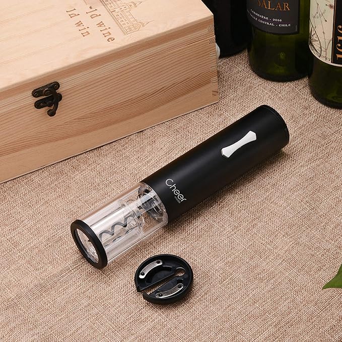 Electric Wine Opener Automatic Cordless One Touch Wine Opener Battery-Operated Corkscrew Foil Cutter and Batteries Included 7717-W102-022
