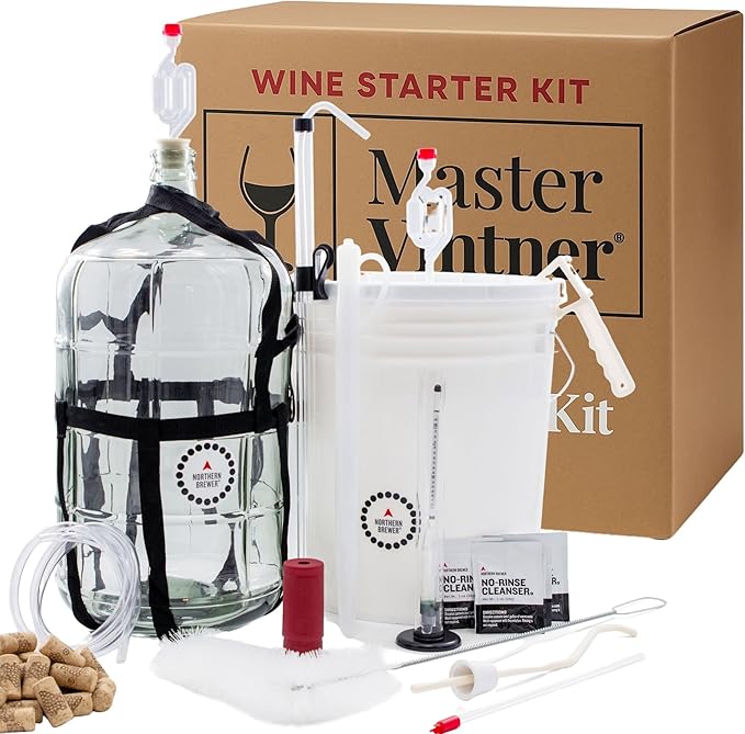 Master Vintner Wine Making Starter Kit – Complete Home Fermentation Equipment for 6 Gallons – Compatible with Wine Recipe Kits
