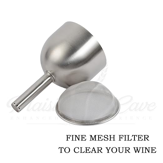 3in1 Steel Funnel with Strainer (Wine Shower + Aerator + Filter + Storage Stand) - Improves Wine & Clears Residues
