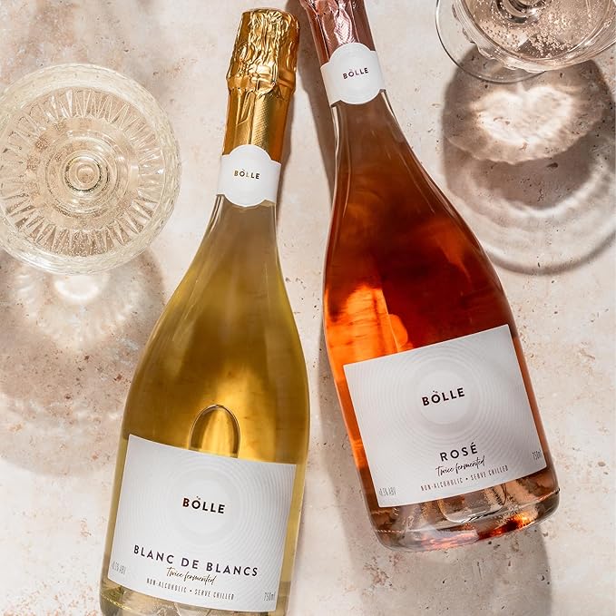 BOLLE Blanc de Blancs - Non Alcoholic Wine - Premium Alcohol Free Sparkling White Wine with Bright Citrus Freshness, Award Winning Champagne Alternative, Champagne Style - 750ml
