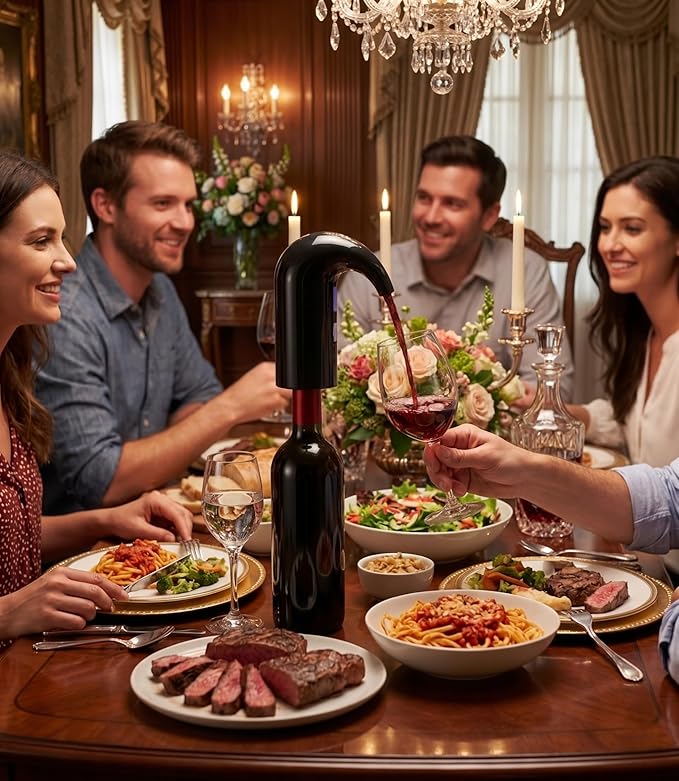 Electric Wine Aerator, Wine Decanter Pump Dispenser Gifts Set,Automatic Wine Aerator Pourer Spout. Wine Dispenser Pump Wine Accessories, Perfect Dad Gifts