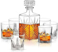Bormioli Rocco Selecta Collection 33.75 oz. Whiskey Decanter with Glass Stopper and 6 Tumbler Glasses