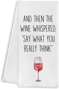 Funny Wine Kitchen Towels and Decor - When The Wine Whispered Decorative Hand Tea Towels With Saying, 16x24 Inch