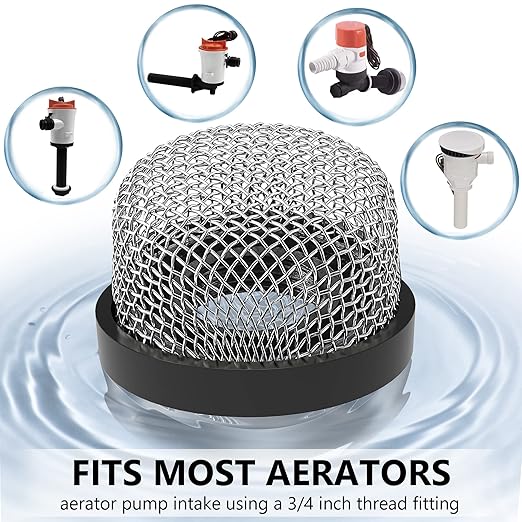 Saillong 2 Pcs Stainless Steel Mesh Strainer ¾ Inch -14, Stainless Steel Aerator Screen Filter Compatible with Livewell Pumps, MA-023 Screw on Strainer for Pump, Aerator, HVAC Drain Outlet
