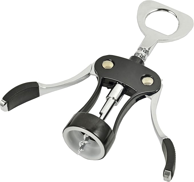 Pearl Metal C-3719 Domaine Ruti Wing Drill Corkscrew, Black