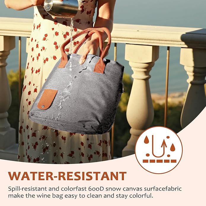 Tirrinia Wine Tote Bag, Beach Cooler for Travel Gift, Drink Purse Travel Bag with Spout for Picnic, BYOB, Party, Dinner, Pool